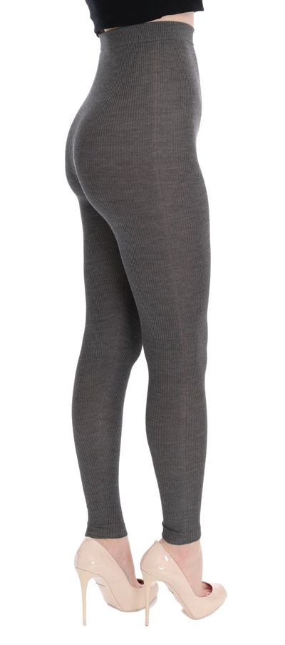 Collants stretch en cachemire gris Dolce &amp; Gabbana