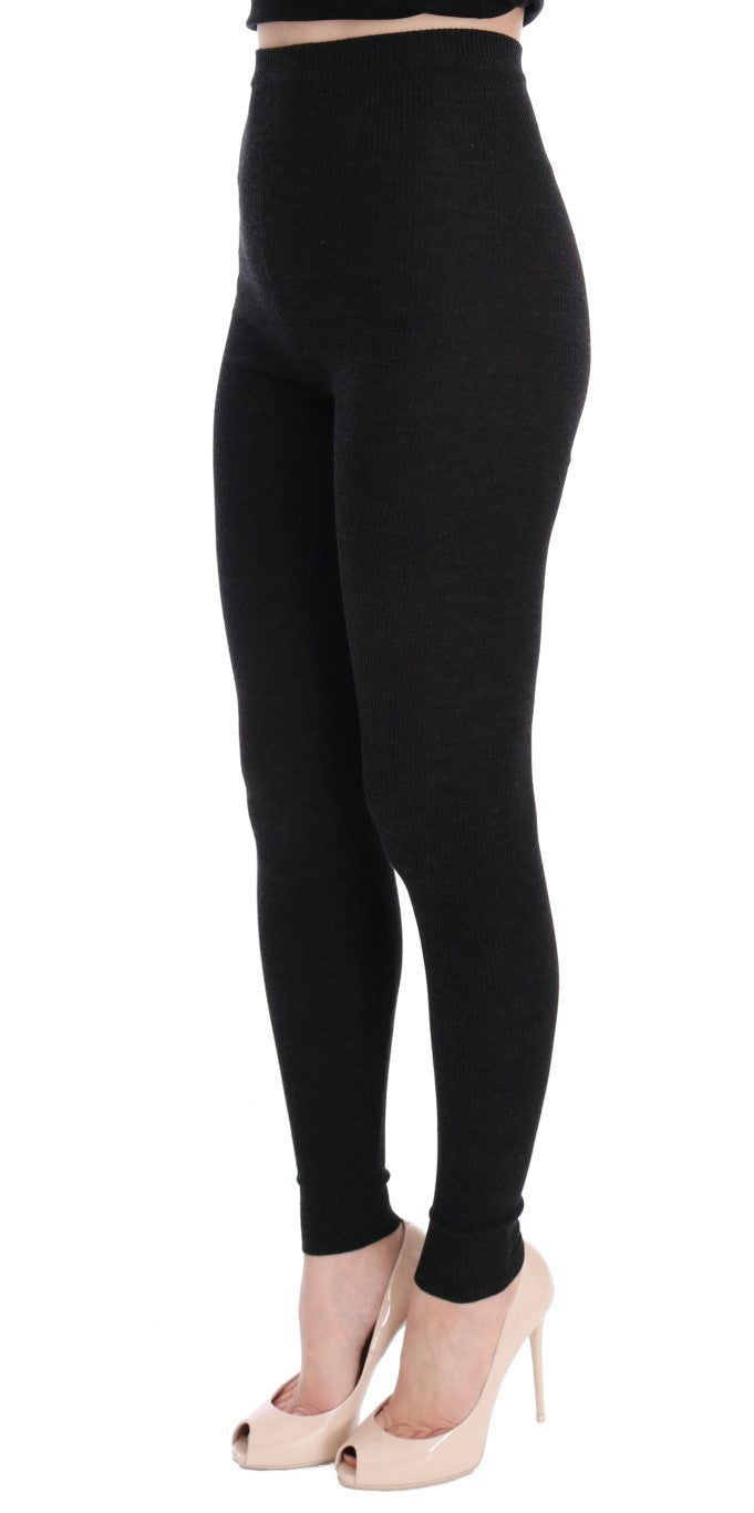 Collants extensibles en laine grise Dolce &amp; Gabbana