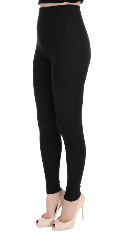 Collants extensibles en laine grise Dolce &amp; Gabbana