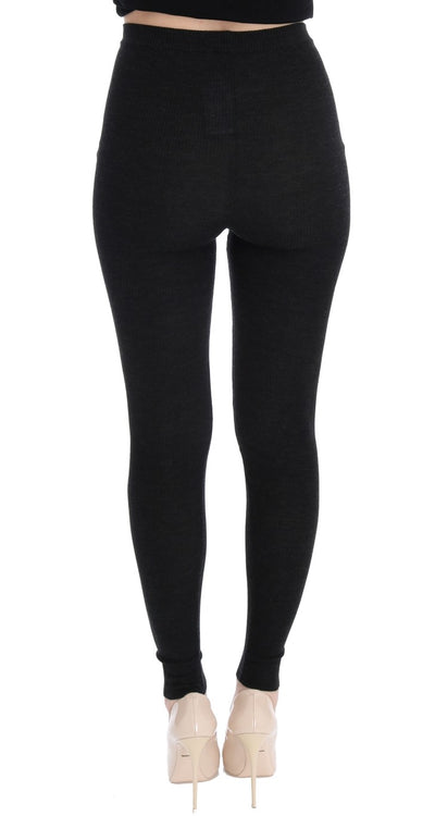 Collants extensibles en laine grise Dolce &amp; Gabbana
