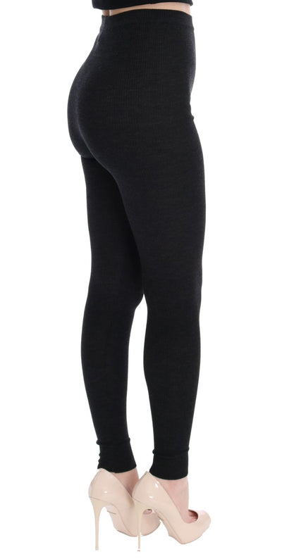 Collants extensibles en laine grise Dolce &amp; Gabbana