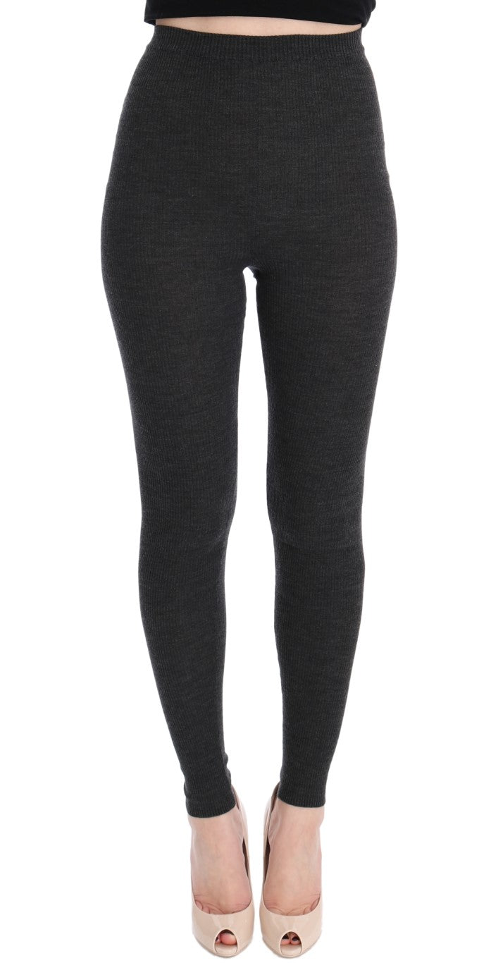 Collants extensibles en laine grise Dolce &amp; Gabbana