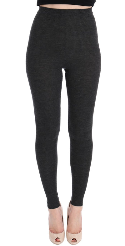 Collants extensibles en laine grise Dolce &amp; Gabbana