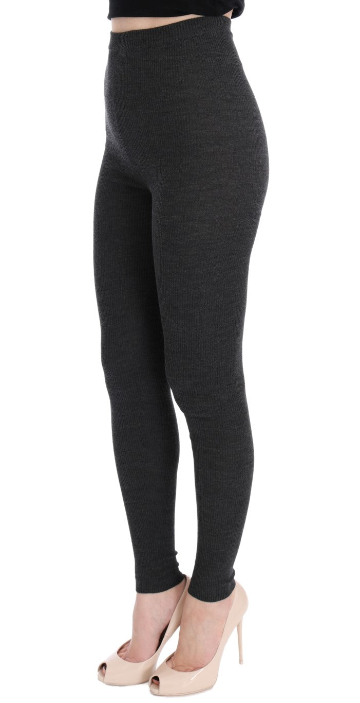 Collants extensibles en laine grise Dolce &amp; Gabbana