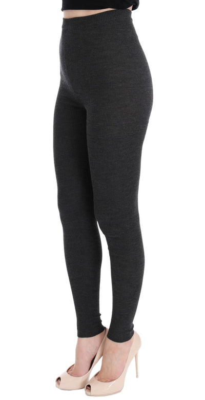 Collants extensibles en laine grise Dolce &amp; Gabbana