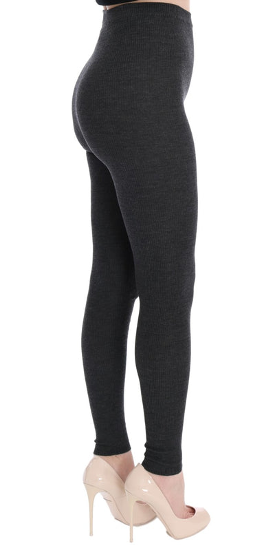Collants extensibles en laine grise Dolce &amp; Gabbana