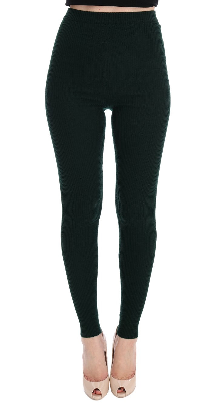 Collants extensibles en laine verte Dolce &amp; Gabbana