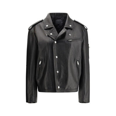 Veste motard en cuir Prada