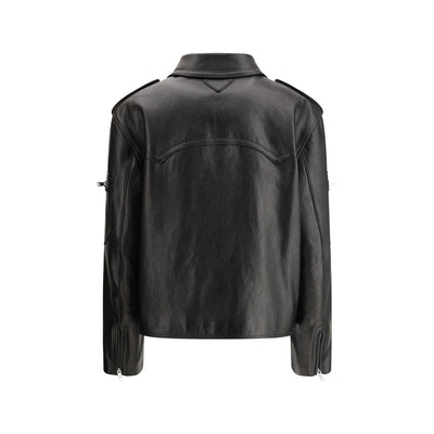 Veste motard en cuir Prada