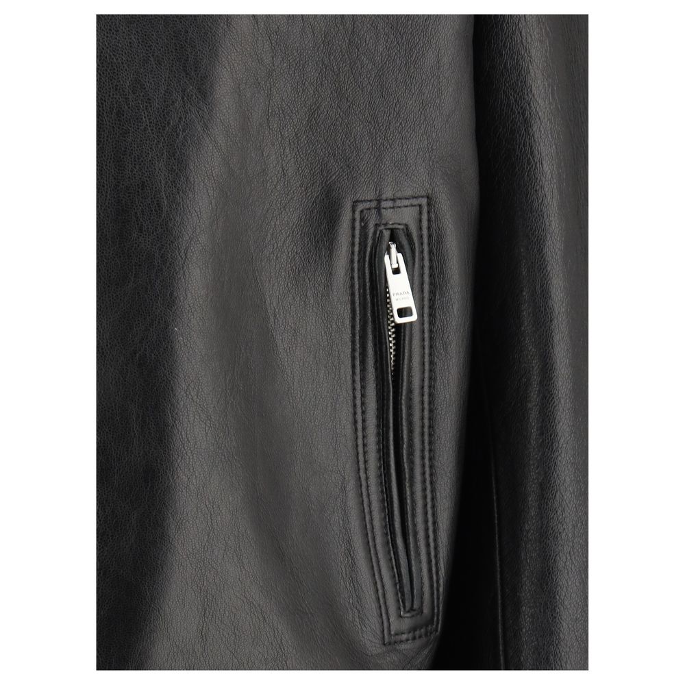 Veste motard en cuir Prada