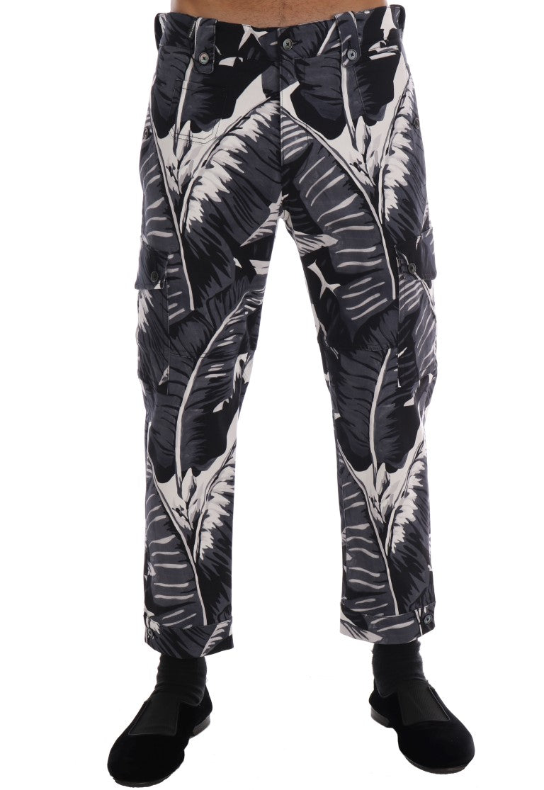 Dolce &amp; Gabbana Grijze Bananenblad Katoenen Broek
