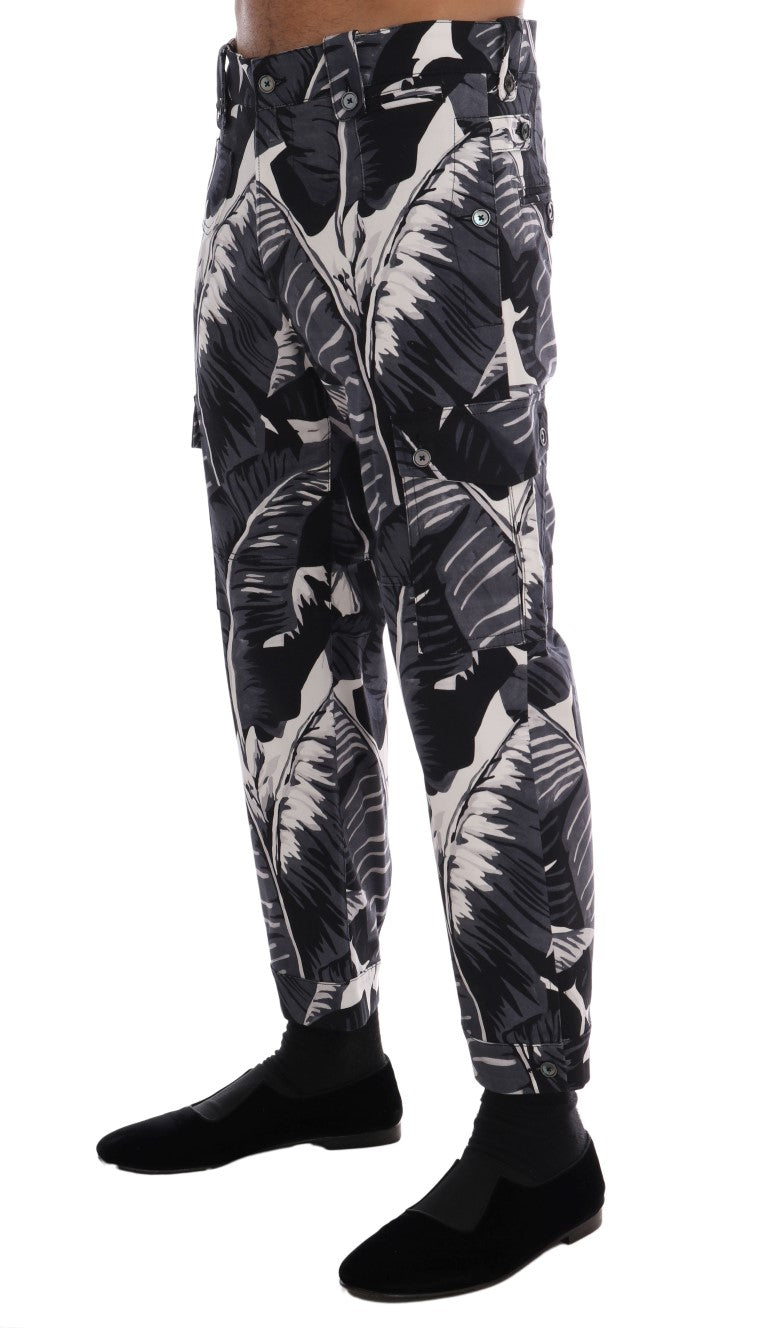 Dolce &amp; Gabbana Grijze Bananenblad Katoenen Broek