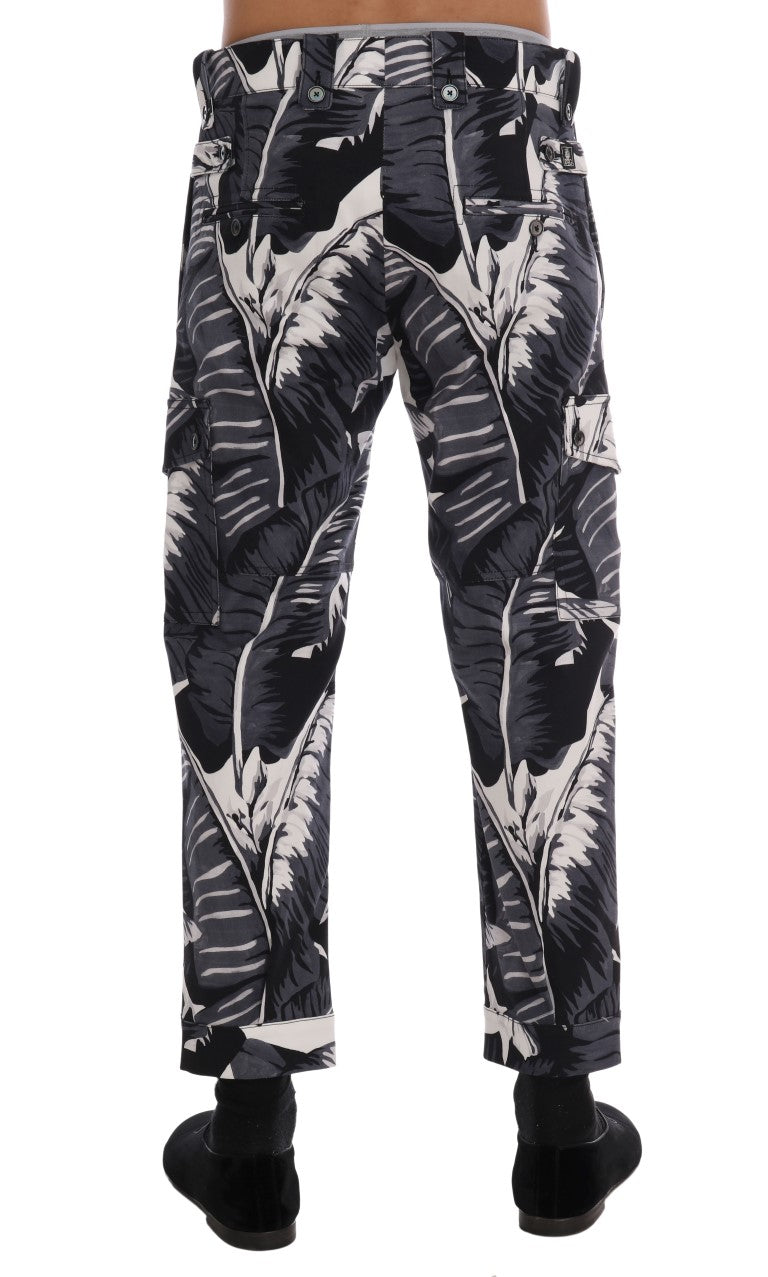 Dolce &amp; Gabbana Grijze Bananenblad Katoenen Broek