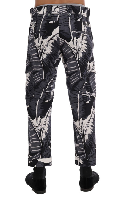 Dolce &amp; Gabbana Grijze Bananenblad Katoenen Broek