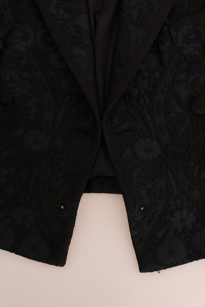 Veste blazer en brocart noir Dolce &amp; Gabbana