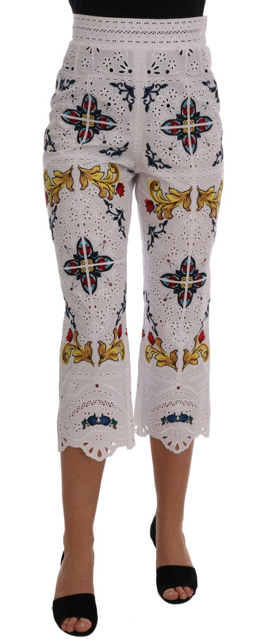 Dolce &amp; Gabbana veelkleurige majolica uitgesneden capribroek