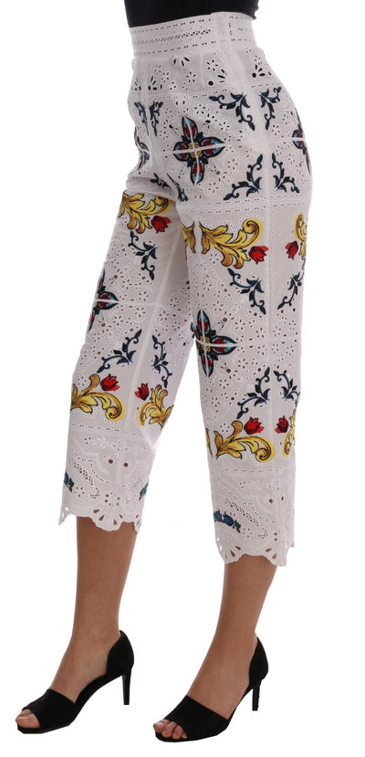Dolce &amp; Gabbana veelkleurige majolica uitgesneden capribroek