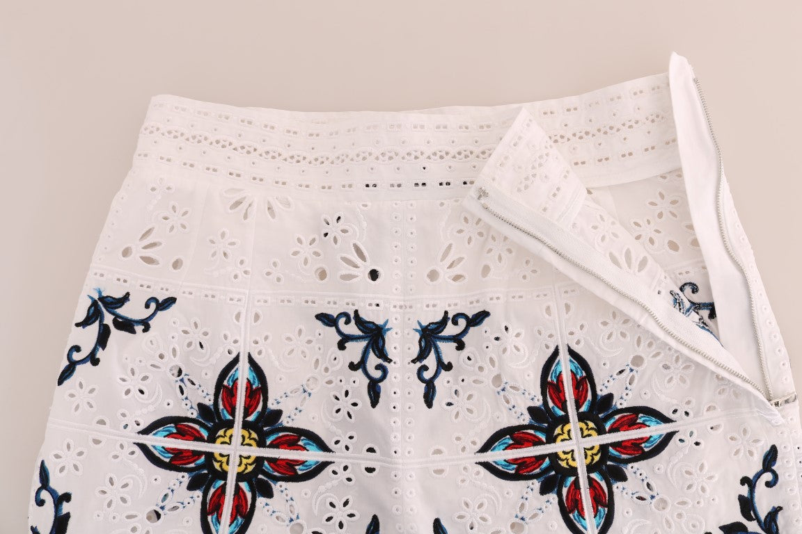Dolce &amp; Gabbana veelkleurige majolica uitgesneden capribroek