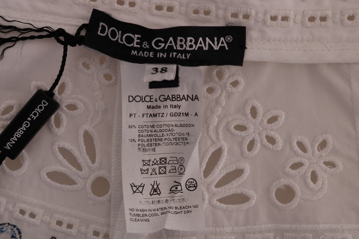 Dolce &amp; Gabbana veelkleurige majolica uitgesneden capribroek