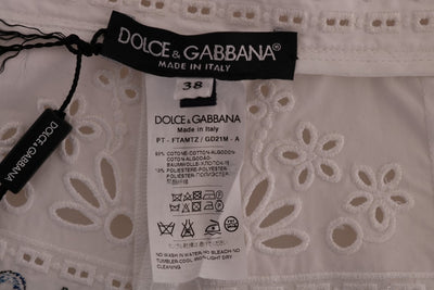 Dolce &amp; Gabbana veelkleurige majolica uitgesneden capribroek