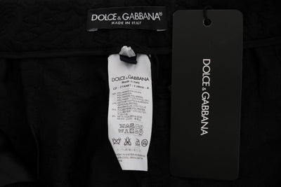Short capri taille haute en brocart noir Dolce &amp; Gabbana
