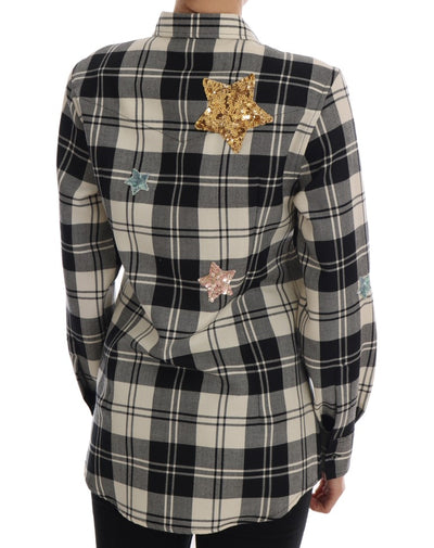 Chemise Dolce &amp; Gabbana noire et blanche à cristaux Fairy Tale