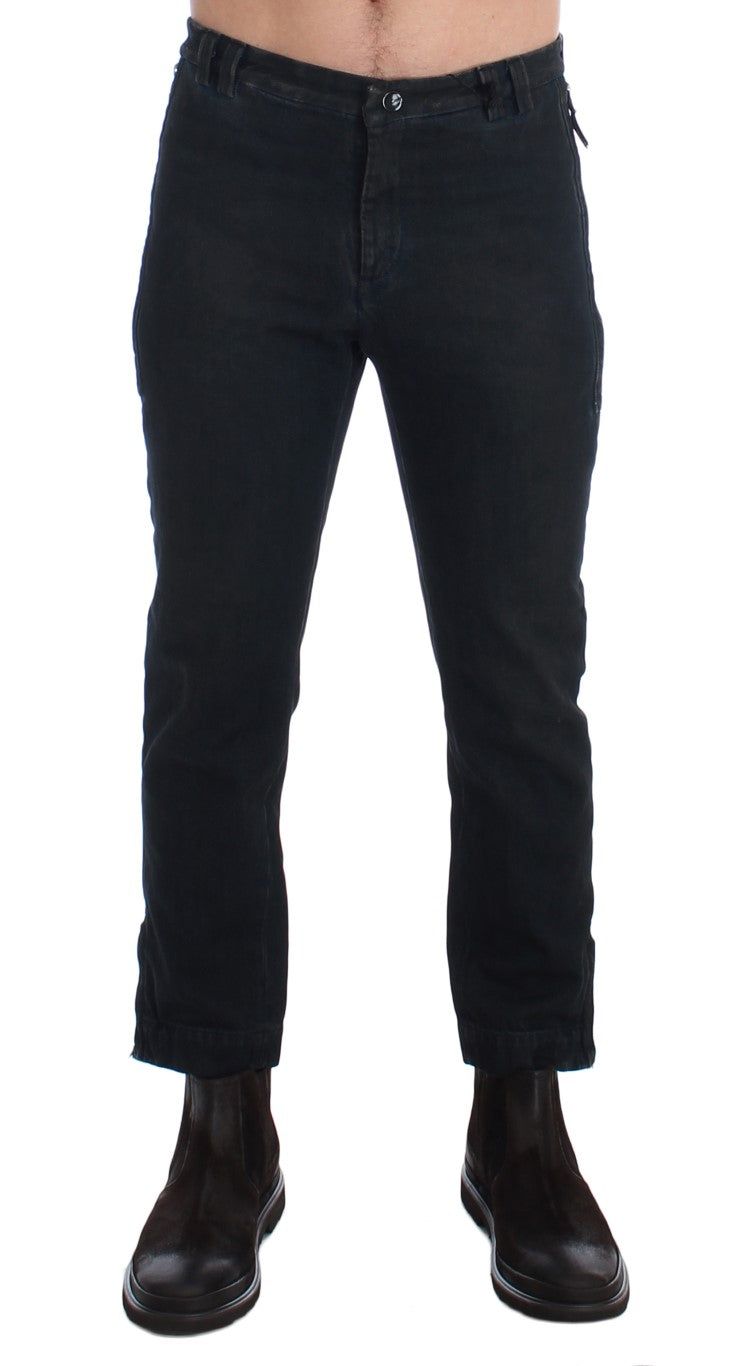 Kostuum Nationale Blauwe Katoenen Slim Broek Denim Jeans