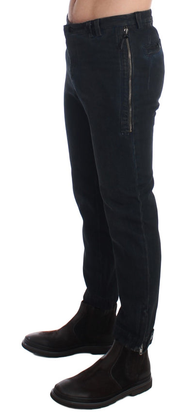 Kostuum Nationale Blauwe Katoenen Slim Broek Denim Jeans