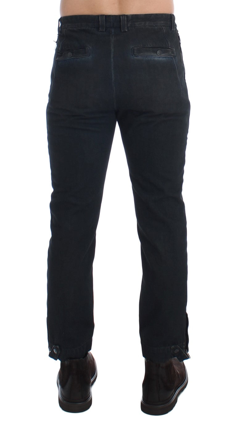 Kostuum Nationale Blauwe Katoenen Slim Broek Denim Jeans