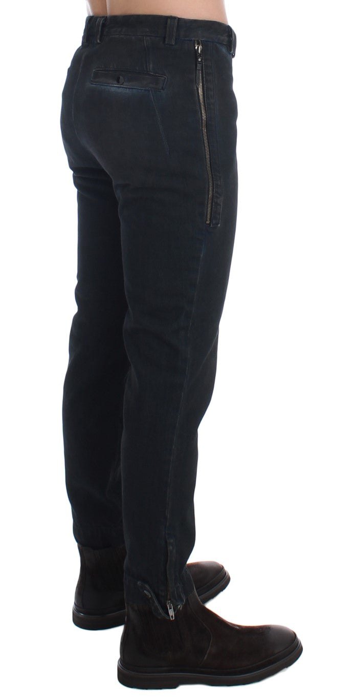Kostuum Nationale Blauwe Katoenen Slim Broek Denim Jeans