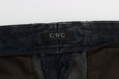 Kostuum Nationale Blauwe Katoenen Slim Broek Denim Jeans