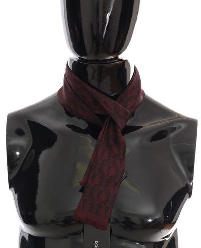 Foulard en soie bordeaux Dolce &amp; Gabbana Crown Chili