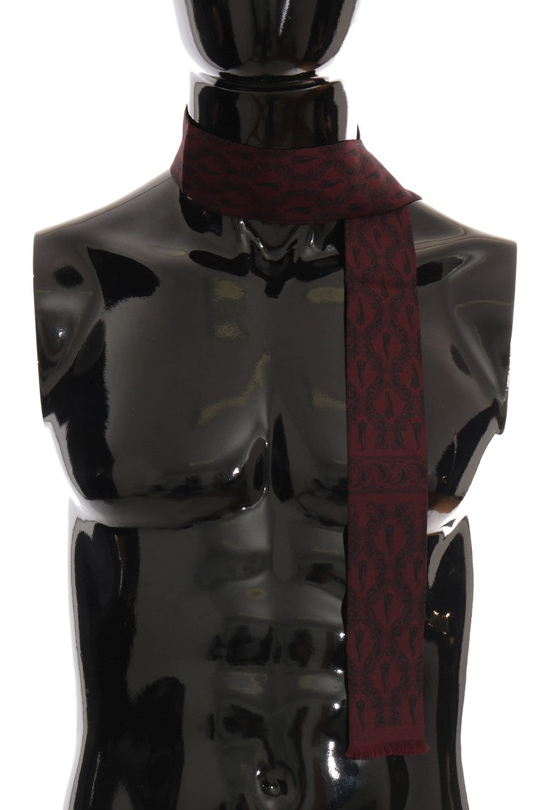 Foulard en soie bordeaux Dolce &amp; Gabbana Crown Chili