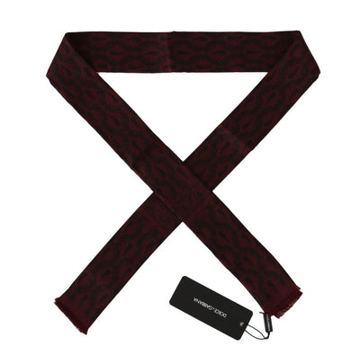Foulard en soie bordeaux Dolce &amp; Gabbana Crown Chili