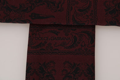 Foulard en soie bordeaux Dolce &amp; Gabbana Crown Chili