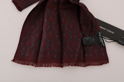 Foulard en soie bordeaux Dolce &amp; Gabbana Crown Chili