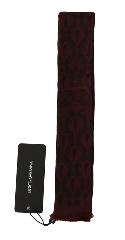 Foulard en soie bordeaux Dolce &amp; Gabbana Crown Chili
