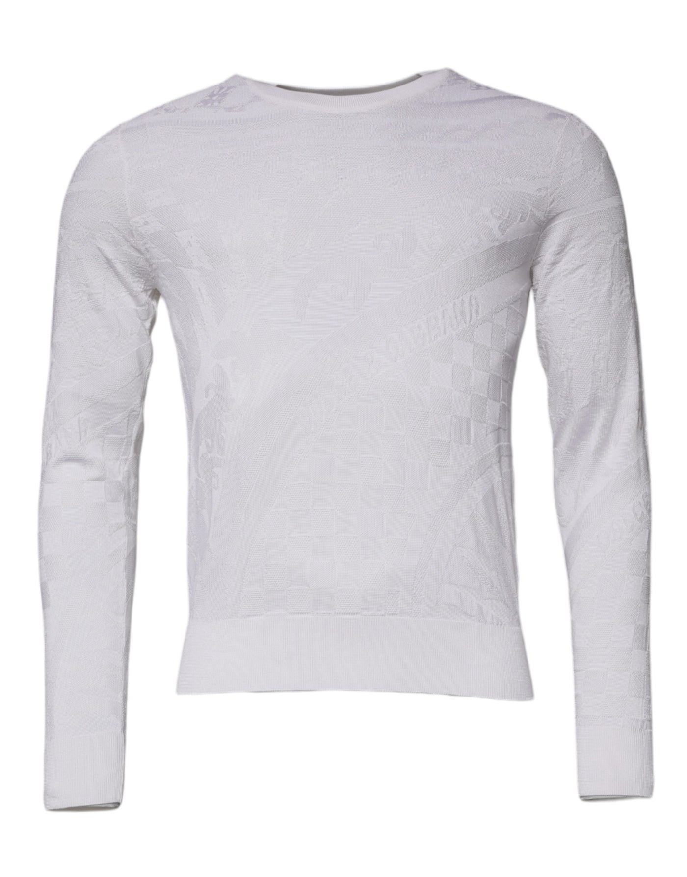Dolce &amp; Gabbana Witte Zijden Ronde Hals Heren Pullover Trui