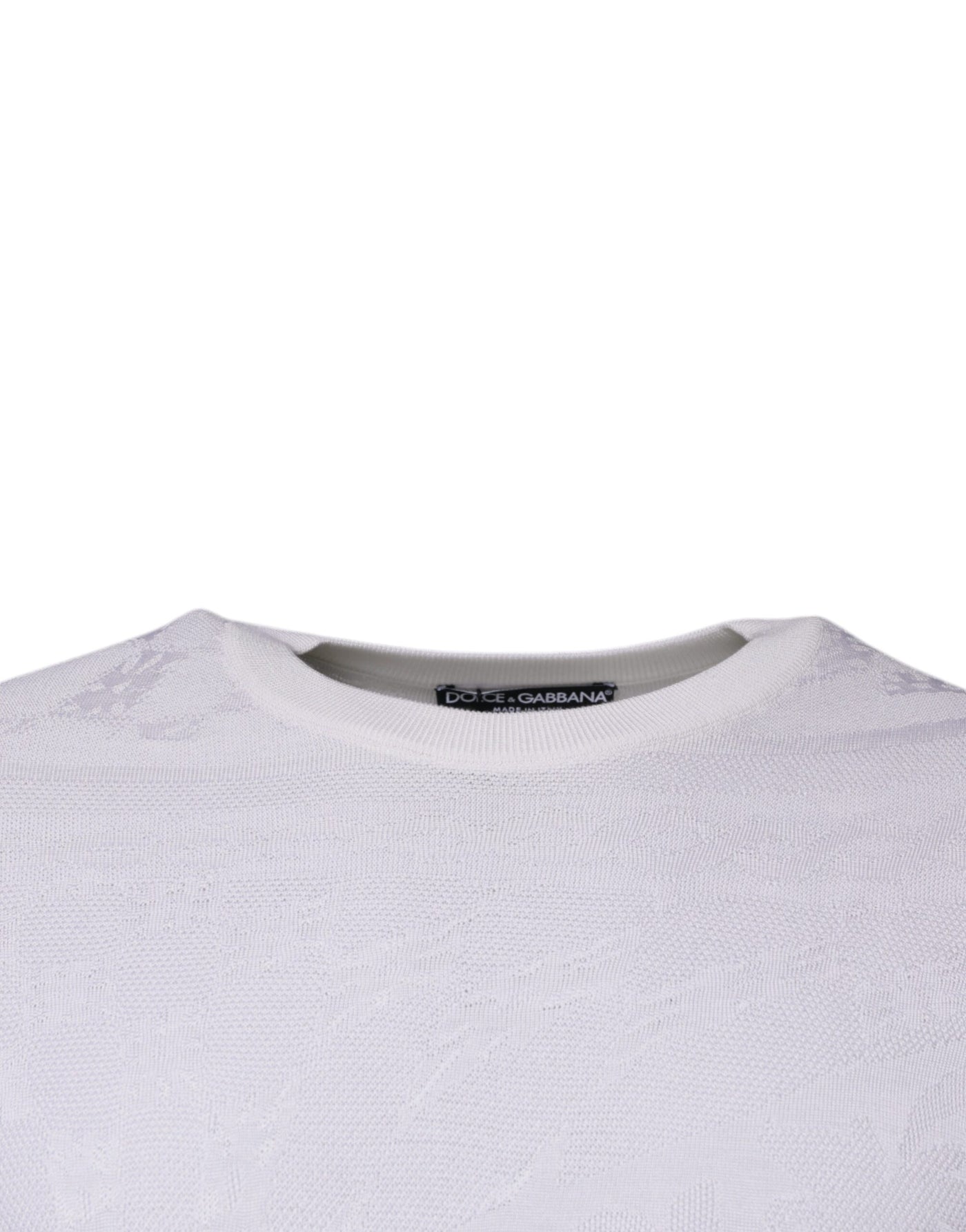 Dolce &amp; Gabbana Witte Zijden Ronde Hals Heren Pullover Trui