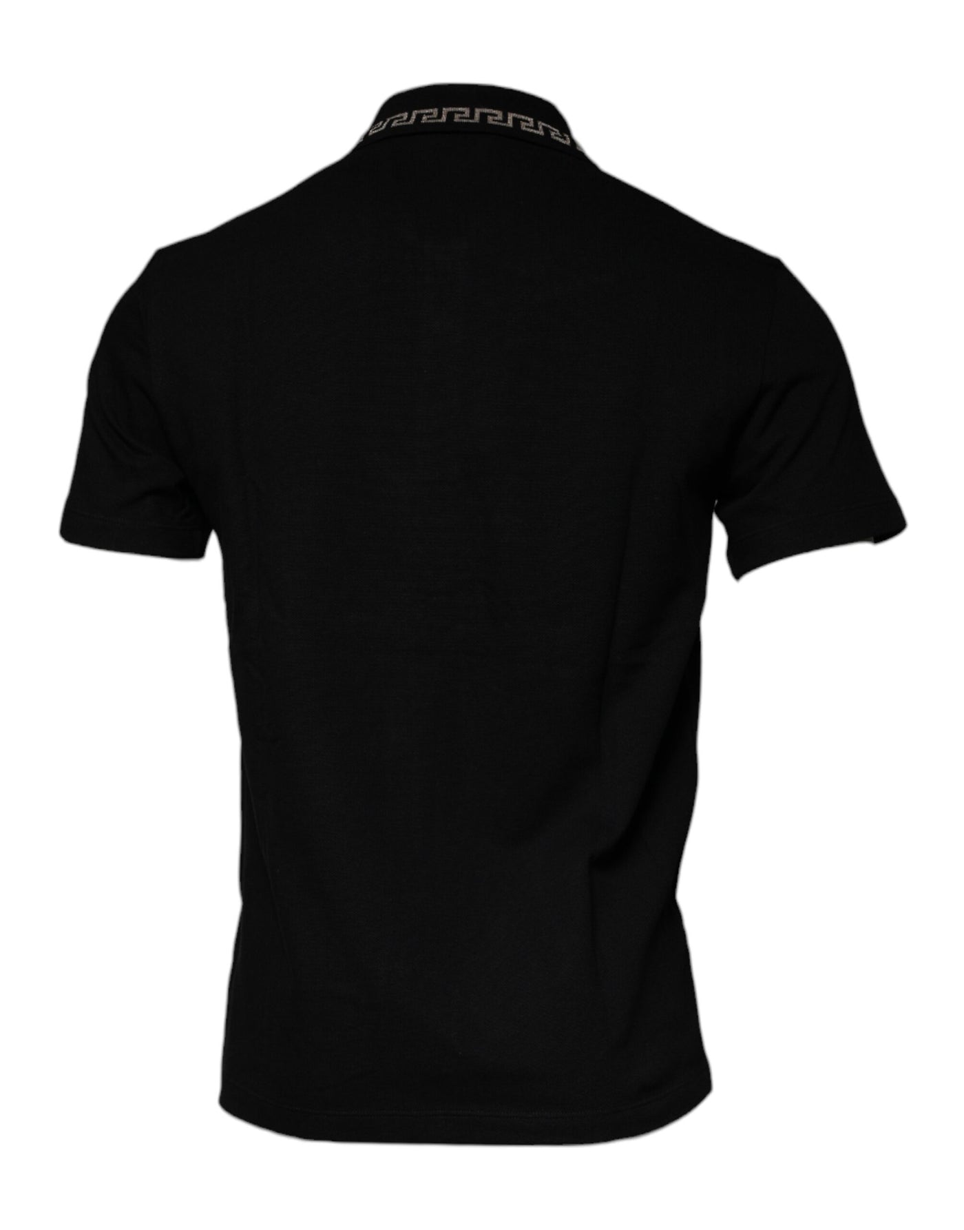 Polo à manches courtes en viscose noire Versace