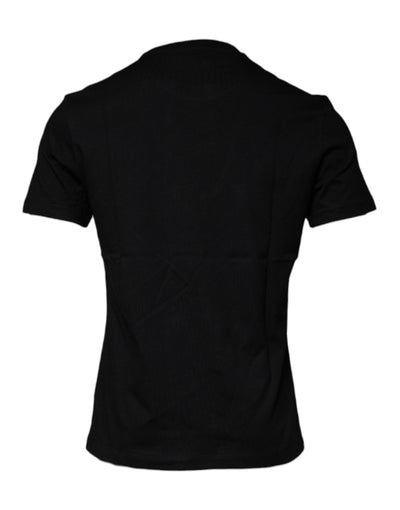 Versace Zwart Medusa Print Katoenen T-shirt met Ronde Hals
