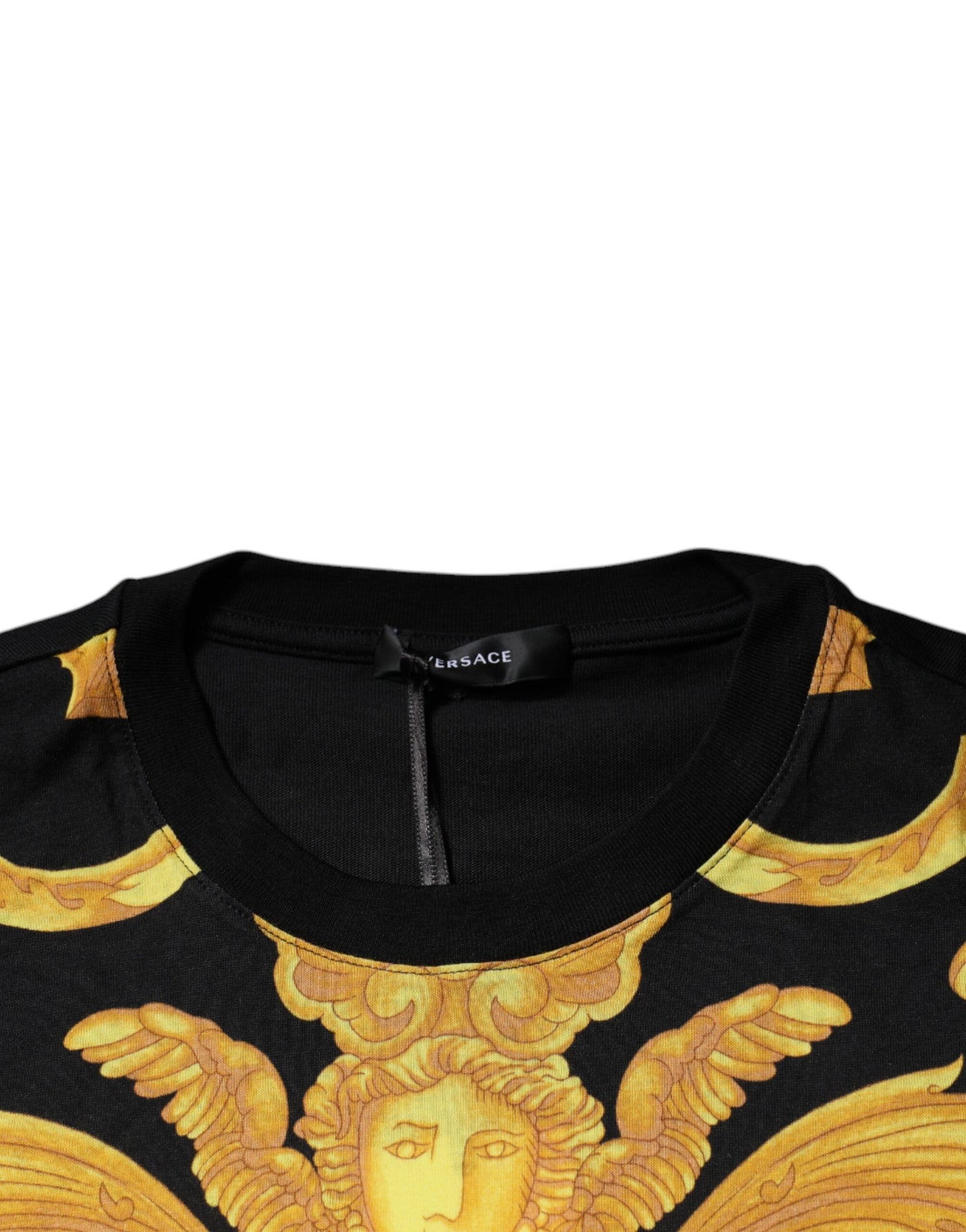 Versace Zwart Medusa Print Katoenen T-shirt met Ronde Hals