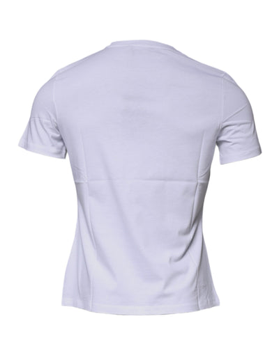 Versace Wit Medusa Print Katoenen T-shirt met Ronde Hals