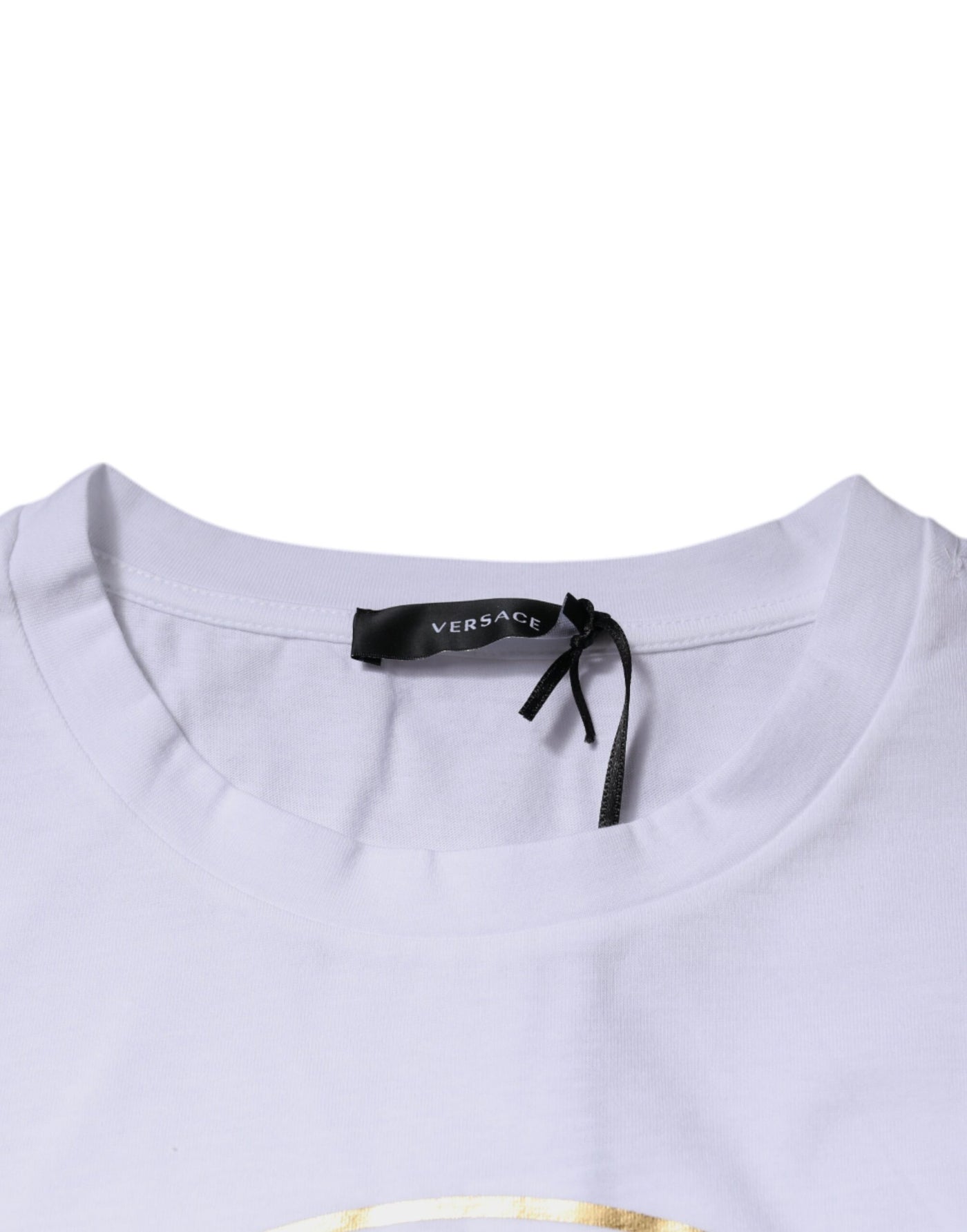 Versace Wit Medusa Print Katoenen T-shirt met Ronde Hals