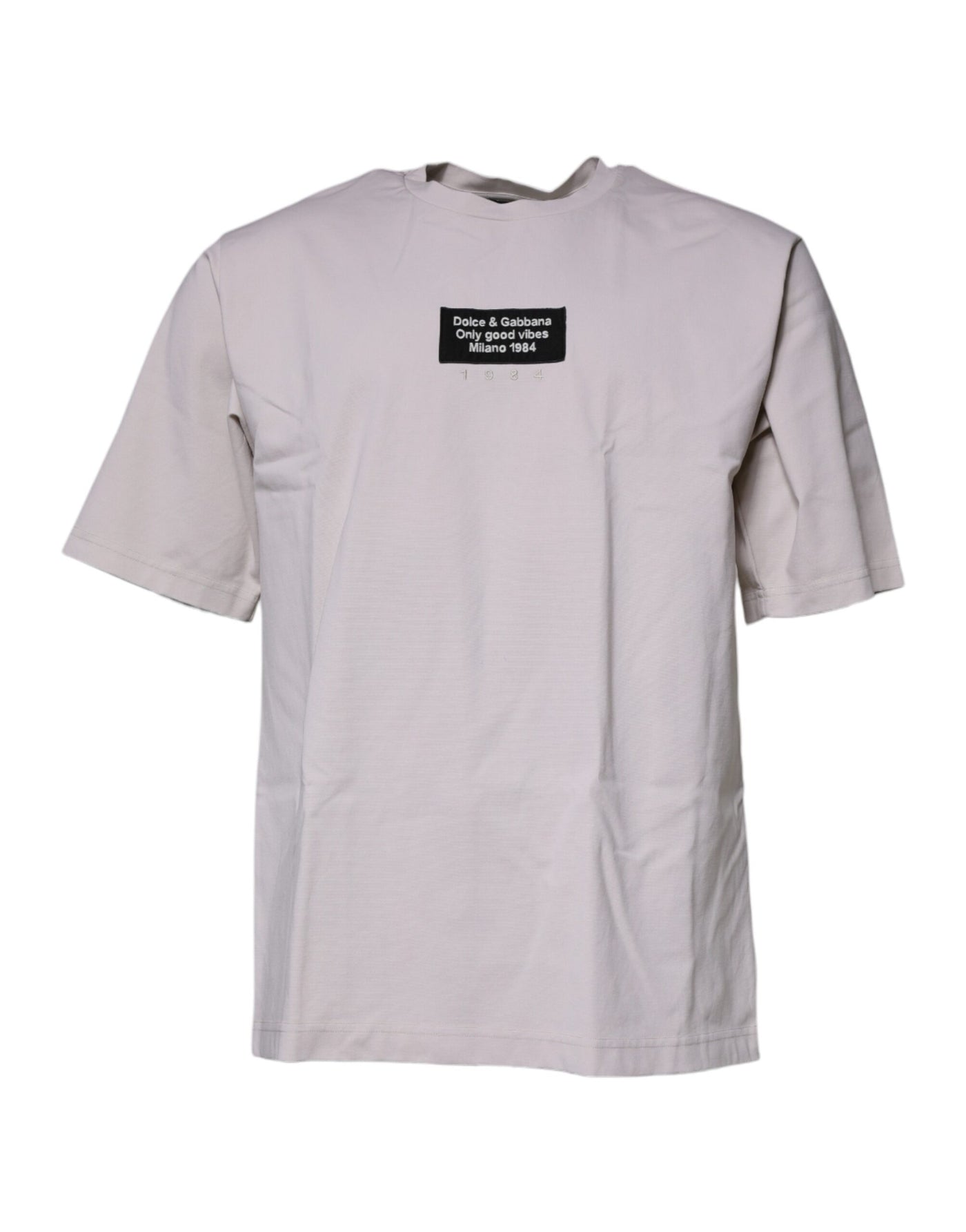 Dolce &amp; Gabbana Beige DG Logo Crew Neck T-shirt met korte mouwen