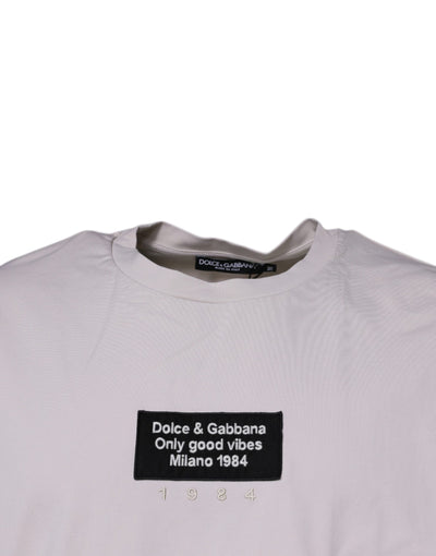 Dolce &amp; Gabbana Beige DG Logo Crew Neck T-shirt met korte mouwen