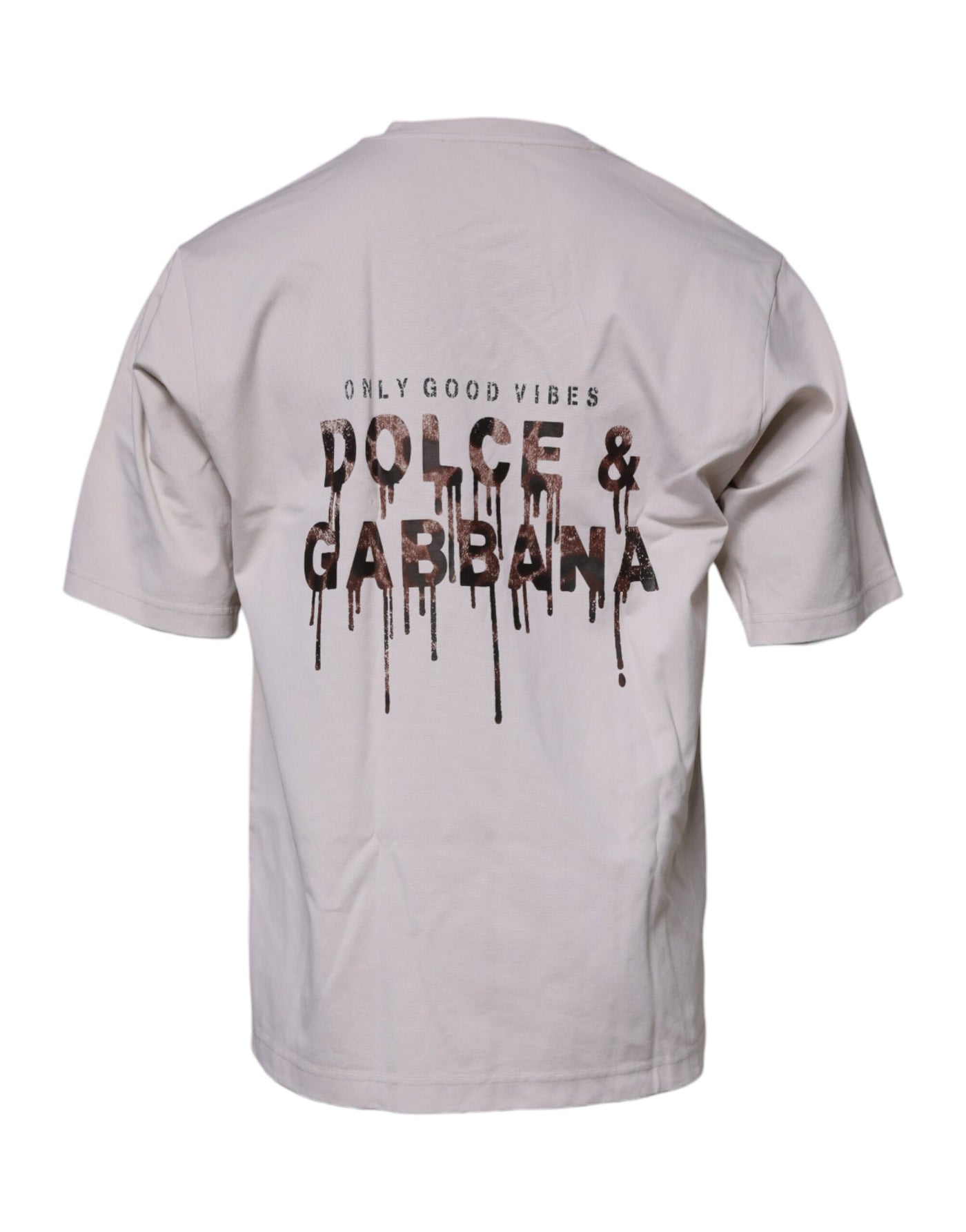 Dolce &amp; Gabbana Beige DG Logo Crew Neck T-shirt met korte mouwen