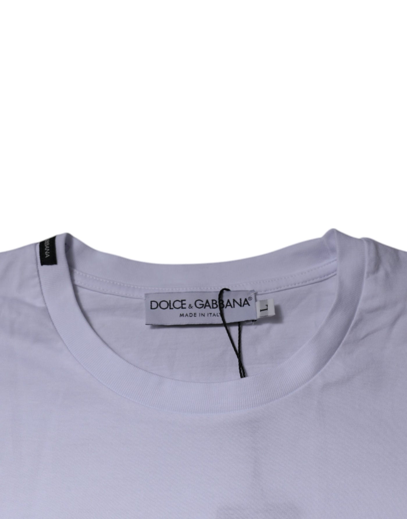 Dolce &amp; Gabbana Wit Rood Luipaard Katoenen T-shirt met Ronde Hals