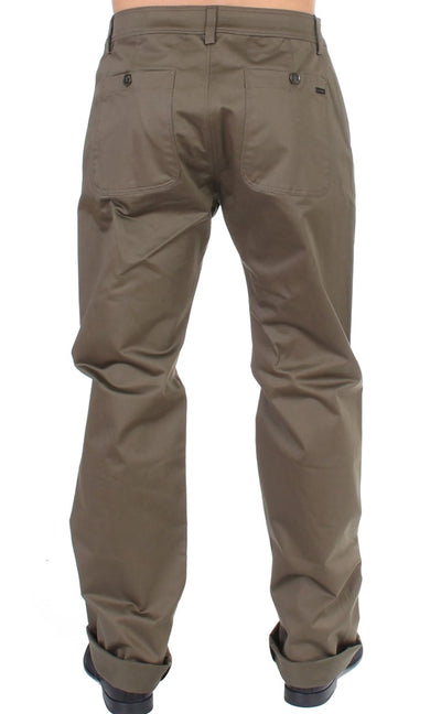 GF Ferre Groene Katoenen Stretch Comfort Fit Broek