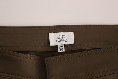 GF Ferre Groene Katoenen Stretch Comfort Fit Broek